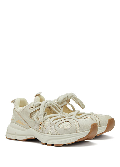 Marathon Ballet Kırık Beyaz Kadın Deri Sneaker - Görsel 3