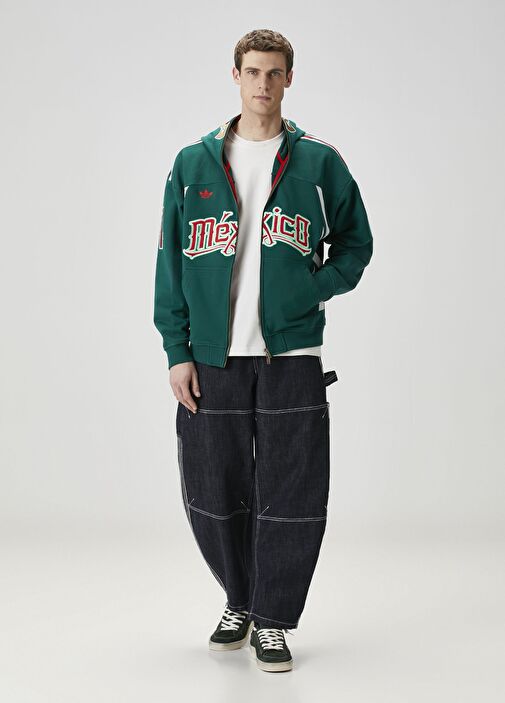 Adidas Yeşil Erkek Originals Meksika 26 Yeşil Kapüşonlu Sweatshirt