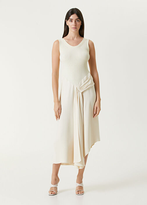 liv foster elara asymmetrical embroidered lace midi dress Solène Asymmetrical Midi Dress in Cream White S / White main image 1