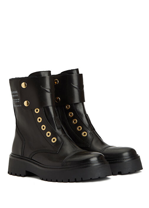 Siyah Kadın Deri Bot - Görsel 3