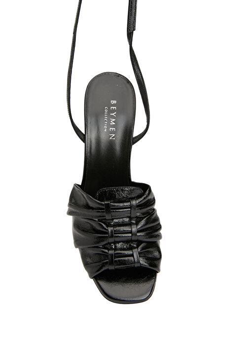 Siyah Kadın Rugan Sandalet - Görsel 5