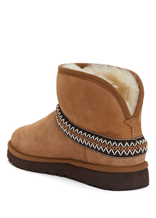 Classic Mini Crescent Taba Kadın Deri Bot - Görsel 4