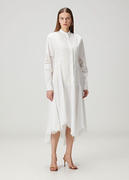 white asymmetrical shirt dress Organic Cotton White Asymmetrical Shirt Dress with Pants  Ihaworld