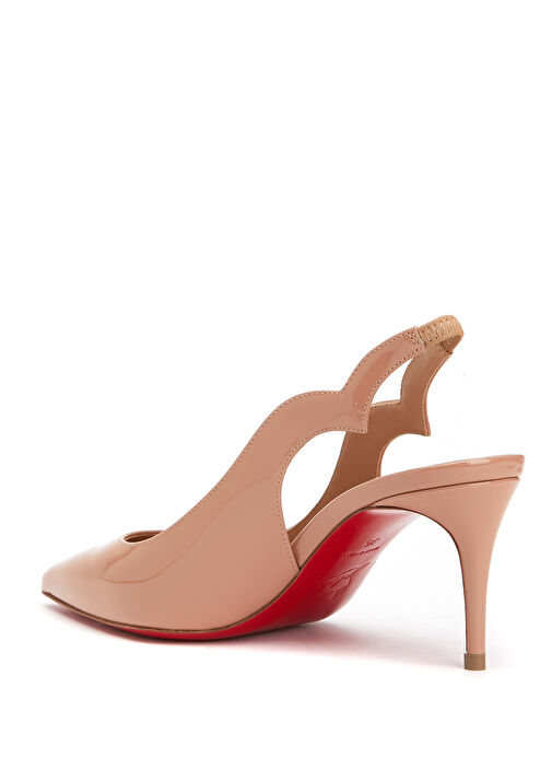 Hot Chick Sling Nude Deri Topuklu Ayakkabı - Görsel 4