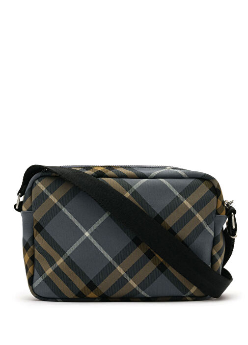 Burberry Mavi Erkek Check Crossbody Mavi Küçük Boy Erkek Omuz