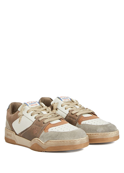 Spiker Beyaz Yeşil Erkek Deri Sneaker - Görsel 3