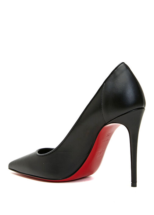 Sporty Kate Siyah Deri Topuklu Ayakkabı - Görsel 4