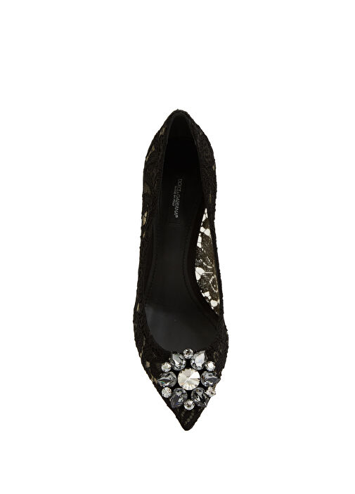 Lace Rainbow Siyah Topuklu Ayakkabı - Görsel 5