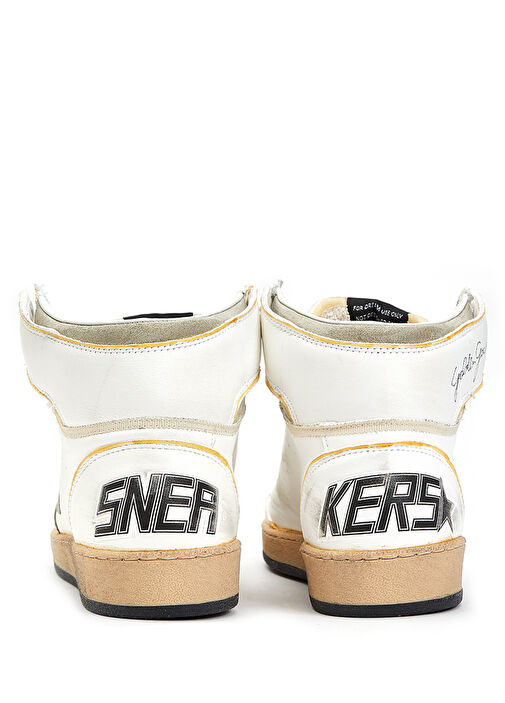 Sky Star Beyaz Bej Kadın Deri Sneaker - Görsel 5