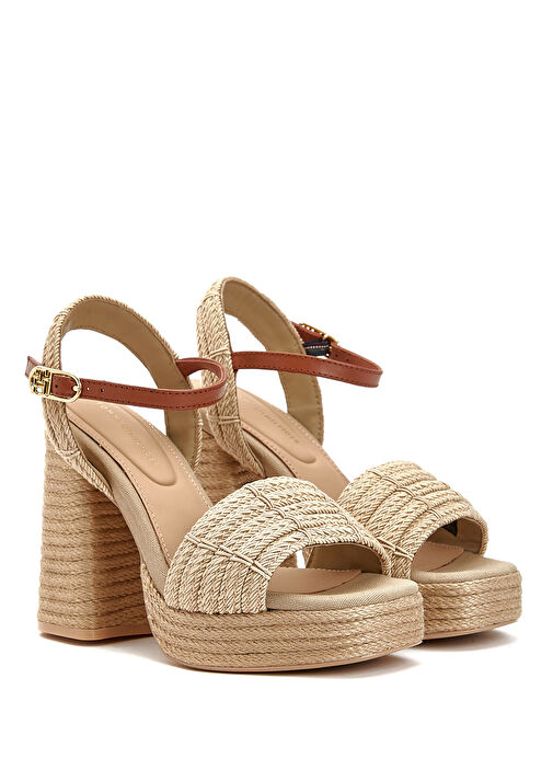 Bej Platformlu Topuklu Sandalet - Görsel 3
