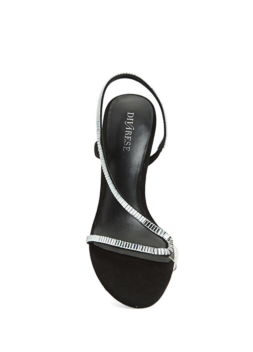 Siyah Kadın Taşlı Sandalet - Görsel 5
