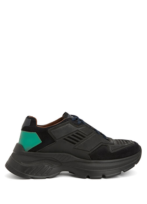 Siyah Erkek Deri Sneaker - Görsel 2