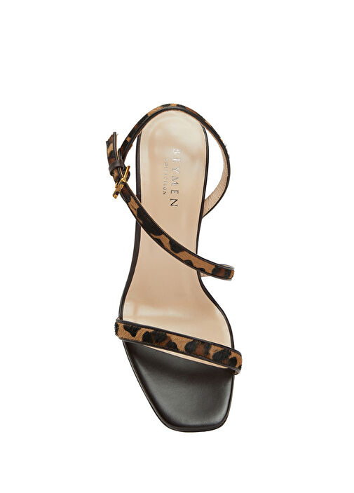 Leopar Bantlı Kadın Deri Sandalet - Görsel 5