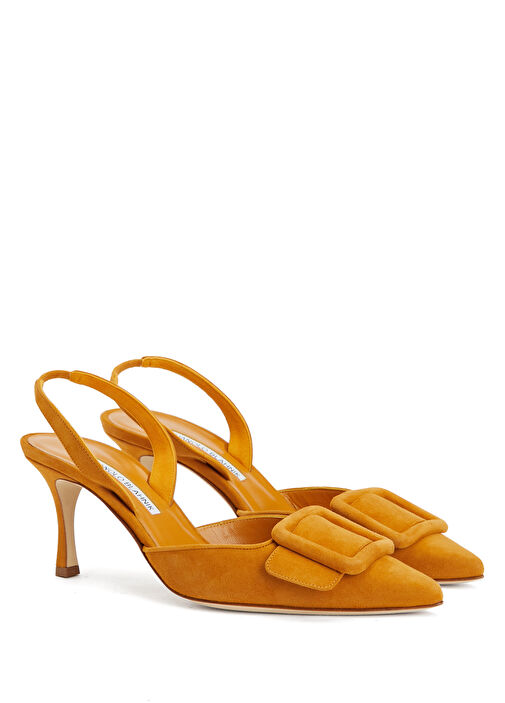 Hardal Süet Topuklu Ayakkabı - Görsel 3