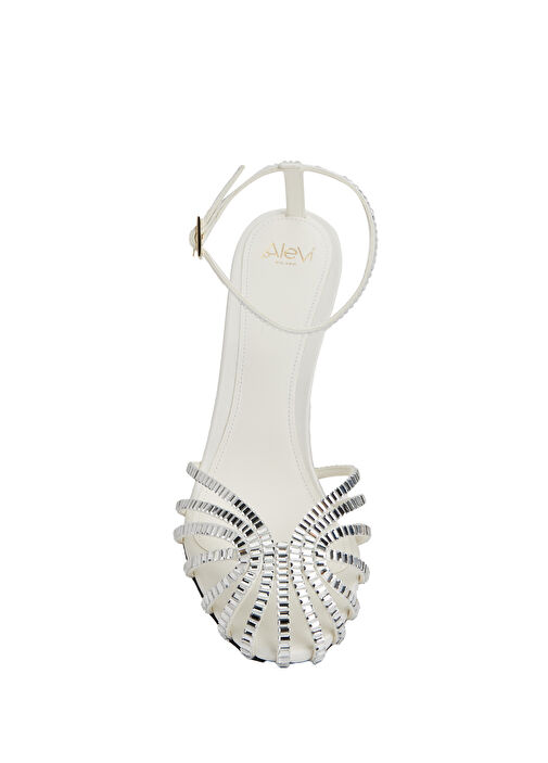Penelope Beyaz Kadın İpek Sandalet - Görsel 5