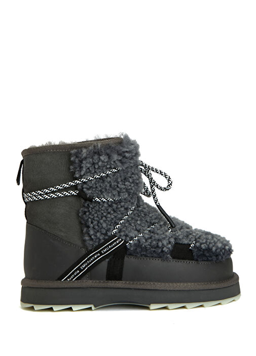 Blurred Teddy Antrasit Kadın Deri Bot - Görsel 2