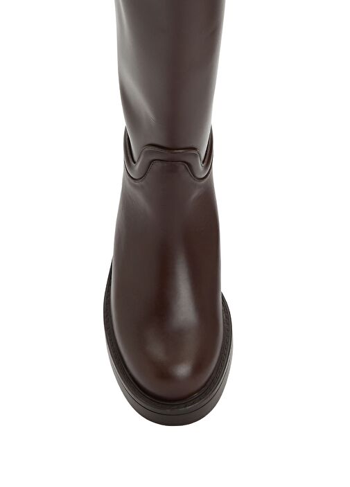 Kahverengi Kadın Deri Çizme - Görsel 5