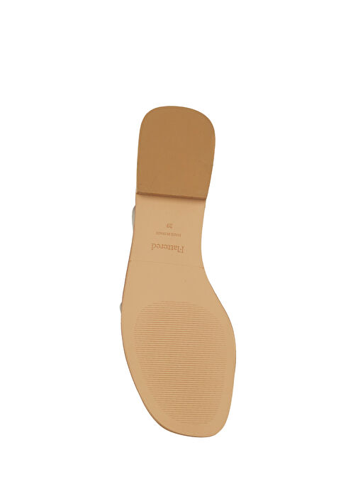 Mimosa Beyaz Kadın Deri Terlik - Görsel 6