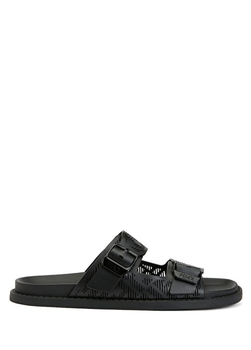 Siyah Logolu Erkek Deri Terlik - Görsel 2