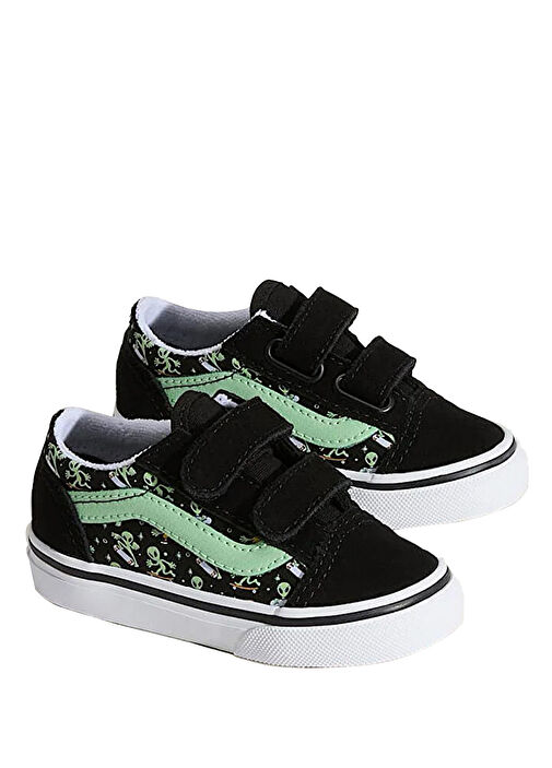 Old Skool Siyah Yeşil Unisex Çocuk Sneaker - Görsel 3