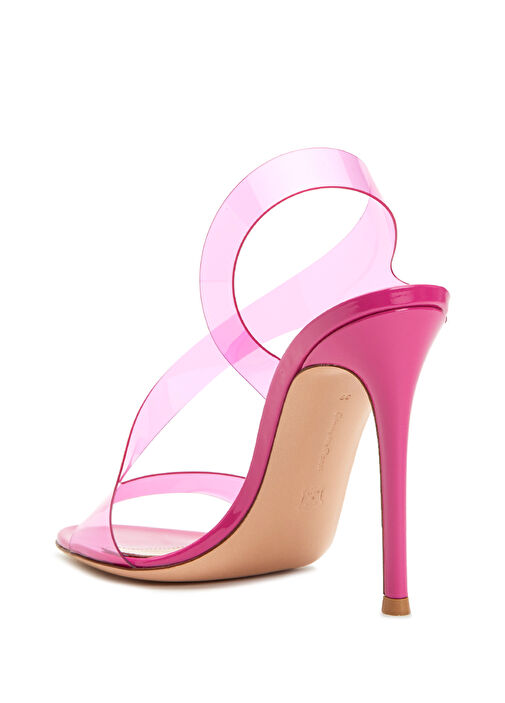 Pembe Transparan Bantlı Kadın Sandalet - Görsel 4