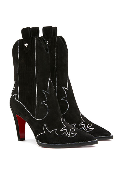 Santigag Strass Siyah Kadın Deri Bot - Görsel 3