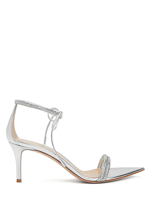 Silver Topuklu Süet Sandalet - Görsel 2