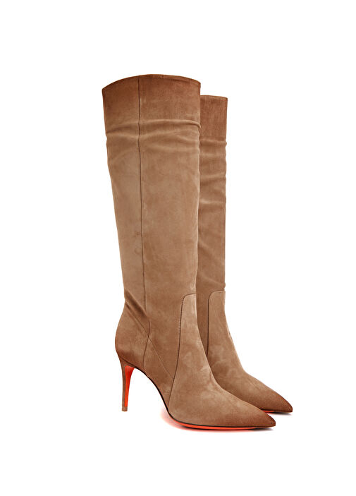 Viola Bej Kadın Süet Çizme - Görsel 3