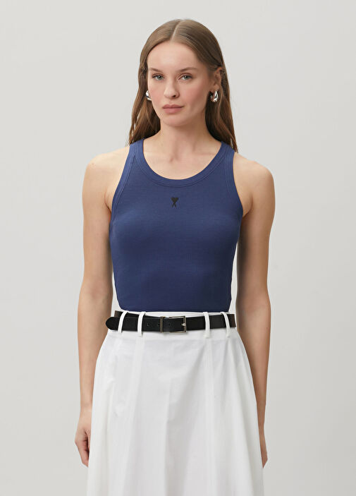 ami Parisネイビー タンクトップ Ami Paris - Navy Blue Tank Top