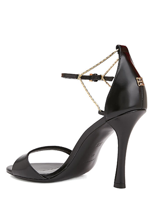 4G Liquid Siyah Kadın Deri Sandalet - Görsel 4