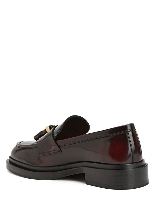 Bordo Kadın Deri Loafer - Görsel 4