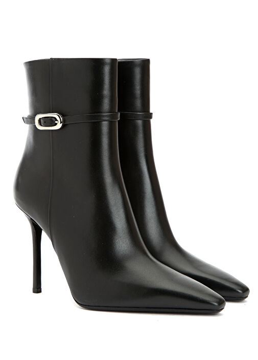 Siyah Kadın Toka Detaylı Deri Bot - Görsel 3