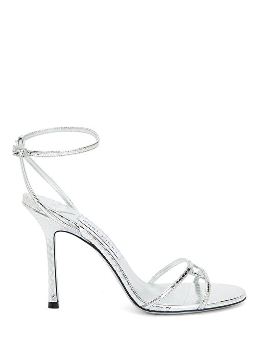 1998 Leo Silver Deri Topuklu Sandalet - Görsel 2