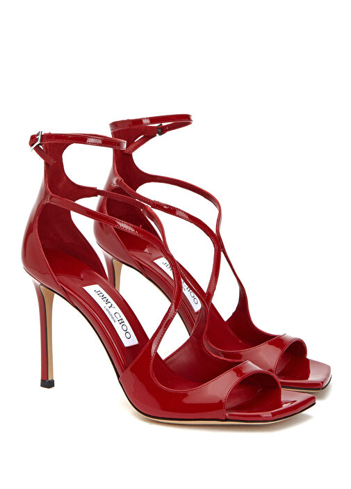 Azia Koyu Kırmızı Kadın Deri Sandalet - Görsel 3