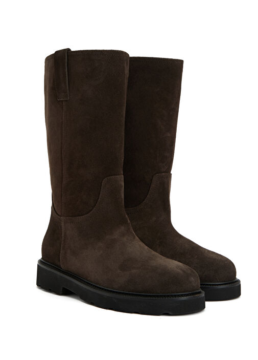 Koyu Kahverengi Kadın Süet Çizme - Görsel 3