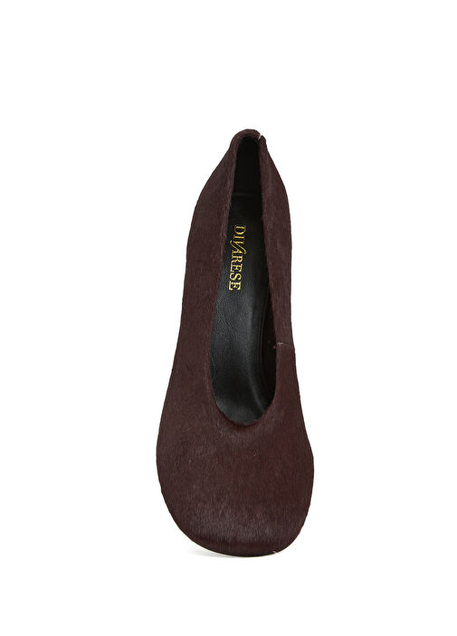 Bordo Deri Topuklu Ayakkabı - Görsel 5