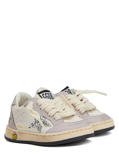 Lila Kız Çocuk Deri Sneaker - Görsel 3