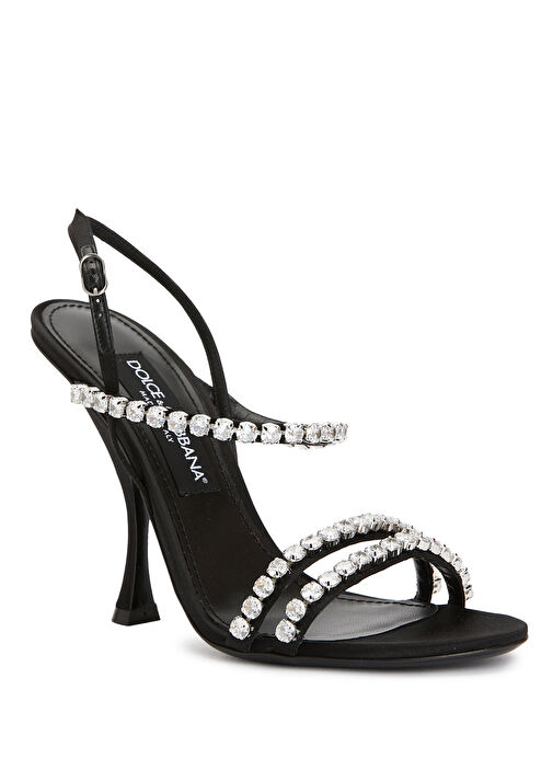 Siyah Taşlı Bantlı Kadın Sandalet - Görsel 3