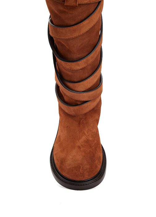 Tie Me Taba Kadın Süet Çizme - Görsel 5