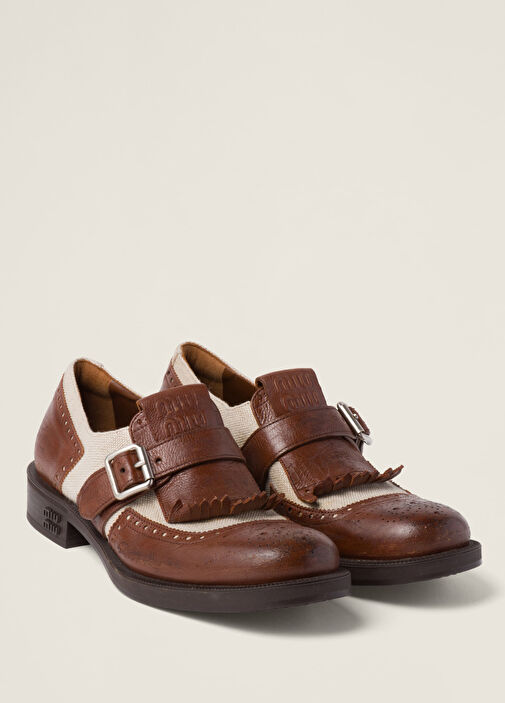 Church's X Miu Miu Shanghai レザーxリネン シューズ Church's X Miu Miu Shanghai レザーxリネン シューズ (MiuMiu