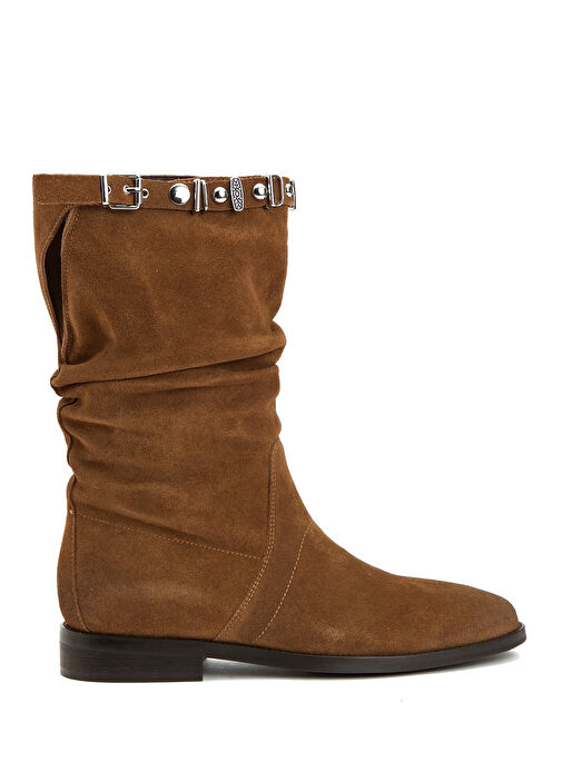 Taba Taşlı Kadın Süet Bot - Görsel 2