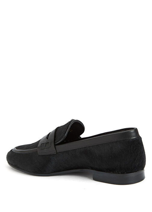 Siyah Kadın Deri Loafer - Görsel 4