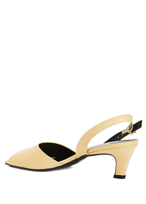 Sarı Kadın Deri Sandalet - Görsel 4