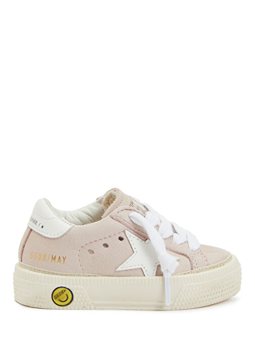 May Pembe Beyaz Kız Çocuk Deri Sneaker - Görsel 2