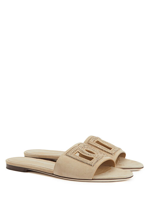 Bej Kadın Deri Terlik - Görsel 3