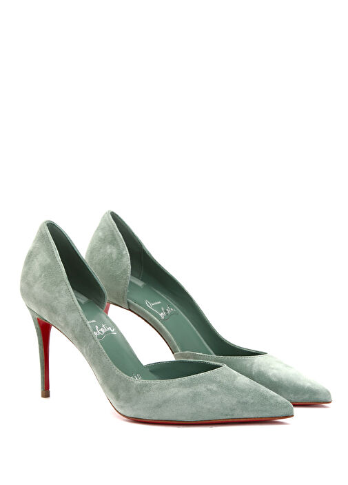 Iriza Su Yeşili Deri Stiletto - Görsel 3