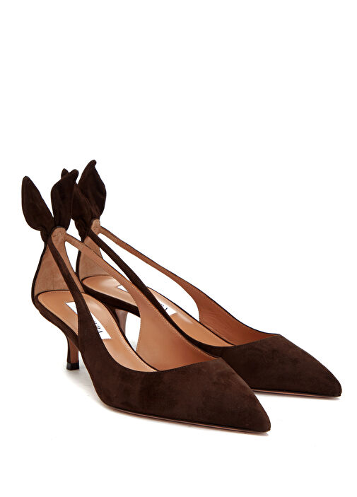 Koyu Kahverengi Süet Stiletto - Görsel 3