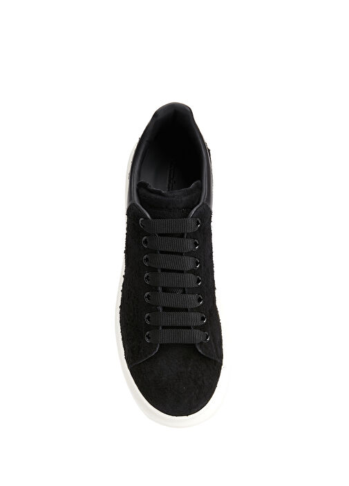 Oversized Siyah Erkek Deri Sneaker - Görsel 5