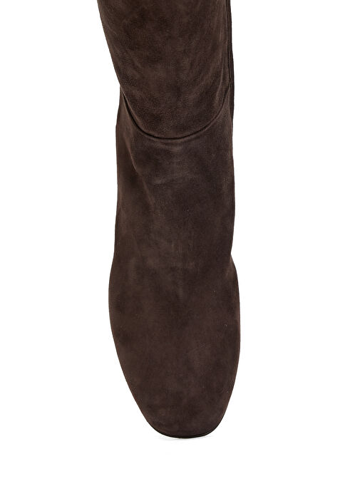Koyu Kahverengi Kadın Deri Bot - Görsel 5