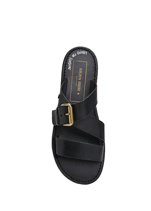 Margaret Siyah Kadın Deri Terlik - Görsel 5